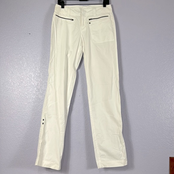 Athleta lightweight white straight or rolled crop pants size 4T - Picture 2 of 10